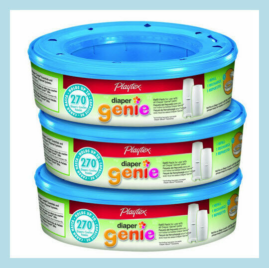 3x Playtex Diaper Genie 270 Count  Refill Cassettes(total Of 810)